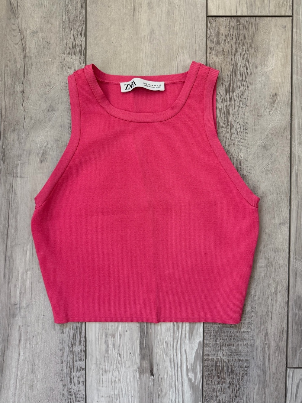 Zara Barbie Core Ribbed Y2K Streetwear Bodycon Cropped Tank Top size small